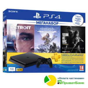 SONY PLAYSTATION 4 1ТБ (вживана, гарантія 6 міс.,у комплекті три гри)