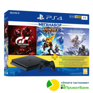 SONY PLAYSTATION 4 1ТБ (вживана, гарантія 6 міс.,у комплекті три гри)