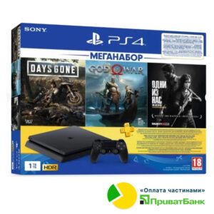 SONY PLAYSTATION 4 1ТБ (вживана, гарантія 6 міс.,у комплекті три гри)